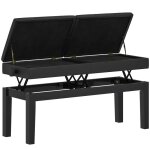 Banc de piano - homcom - rglable en hauteur - tabouret de piano avec rangement - banquette pour clavier ...
