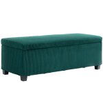 Banc de rangement bout de lit - homcom - en velours c�tel� avec couvercle - pour salon chambre entr�e ...