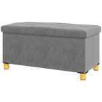 Banc de rangement bout de lit pliable volume 67 l capacit� de charge 120 kg avec couvercle 76l x 38l ...