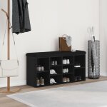 Banc de rangement ch�ne noir 100x30x48 cm bois d ing�nierie