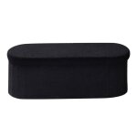Banc de rangement - duoku - ovale pliable - coffre rembourr� en polaire teddy - noir - 29937 kg