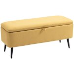 Banc de rangement - homcom - 2 en 1 - en tissu - avec pieds en acier noir - 101l x 38, 5p x 44, 5h cm ... Banc de rangement - homcom - 2 en 1 - en tissu - avec pieds en acier noir - 101l x 38, 5p x 44, 5h cm ...