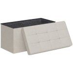 Banc de rangement - homcom - 84l - pliable - avec couvercle - bout de lit repose - pieds pour couloir ...