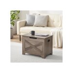 Banc de rangement - lunsy - design contemporain - coffre en bois avec poign�es - 60x40x46cm
