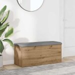 Banc de rangement - vidaxl - ch�ne artisanal - bois ding�nierie - 102x42x45 cm