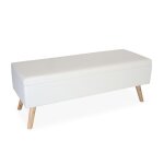 Banc relaxdays avec rangement rembourr� similicuir bois h x l x p : 40 x 110 x 40 cm banc pour couloir ...
