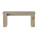 Banc de table carr�e effet bois ch�ne clair et finition min�rale