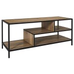 Banc tv - home deco factory - edison - moderne - pratique - noir et marron - h45 x l110 x p40 cm