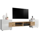 Banc tv merano komodee - sans led - blanc wotan blanc - 230 x 53 x 35 cm