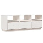 Banc tv meuble de rangement meuble tv blanc 140x37x50 cm bois de pin massif chy87077814