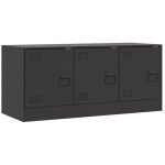 Banc tv meuble de rangement meuble tv noir 99x39x44 cm acier chy48699351