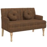 Banc - uu - avec coussins marron - 113x645x755 cm similicuir daim ll238494