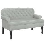 Banc - uu - avec dossier gris clair - 1195x645x75 cm velours ll238343