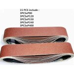 Bande abrasive50 x 686 mm bandes abrasives mixte (3x grains 80 / 120 / 150 / 240 / 400) pour ponceuses ...