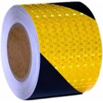 Bande r�fl�chissante jaune - noir - 1 pi�ce 5cm x 25m autocollante signalisation danger - convient pour ...