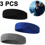 Bandeau anti - transpiration pour hommes et femmes - lot de 3 bandeaux de sport en coton ponge absorbant ...