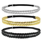 Bandeau cheveux femme - headband - noir - lastique ajustable - perles en feutre - confortable  porter ...