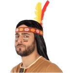 Bandeau plumes dindien - atosa - accessoire de dguisement - adulte - noir - orange blanc jaune