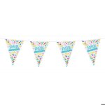 Banderole drapeaux joyeux anniversaire confettis �toiles color�e 6 m�tres