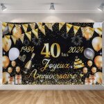 Banderole joyeux anniversaire 40 ans 1984 - 2024dcoration anniversaire 40 ans toile de fond anniversaire ...