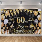 Banderole joyeux anniversaire 60 ans 1964 - 2024dcoration anniversaire 60 ans toile de fond anniversaire ...