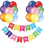 Banderole joyeux anniversaire ballon arc en ciel happy birthday banni�re ballons guirlande happy birthday ...