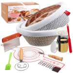 Banneton à pain ensemble de paniers de fermentation avec coupe pate boulangerie lame de boulanger pot ... Banneton à pain ensemble de paniers de fermentation avec coupe pate boulangerie lame de boulanger pot ...