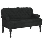 Banquette - dec024656 - velours noir - 1195 x 645 x 75 cm - confortable - lgante