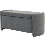 Banquette - coffre rembourrée velours avec rangement et couvercle idéale pour salon ou chambre gris dimensions ... Banquette - coffre rembourrée velours avec rangement et couvercle idéale pour salon ou chambre gris dimensions ...