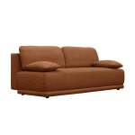 Banquette convertible 3 places velours ctel camel avec coffre de rangement - l 192 x p 100 x h 81cm ...