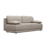 Banquette convertible 3 places velours ctel taupe avec coffre de rangement - l 192 x p 100 x h 81cm ...