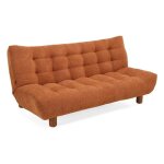 Banquette convertible capitonne tissu bouclette terracotta - valentin meubletmoi