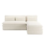 Banquette dangle convertible et r�versible noma 4 places velours c�tel� �cru - beige