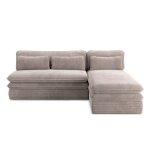 Banquette dangle convertible et r�versible noma 4 places velours c�tel� taupe