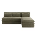 Banquette dangle convertible et r�versible noma 4 places velours c�tel� vert