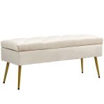 Banquette avec espace de rangement banquette rembourr�e avec couvercle canap� - lit en velours pour couloir ...