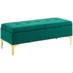 Banquette avec espace de rangement banquette rembourre en tissu doux dimensions 120x44x445 cm pieds ...
