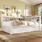 Banquette - lit 140 x 200 cm canap - lit banquette - lit gigogne blanc