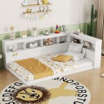 Banquette - lit 90x200cm blanc - canap - lit avec prises / usb - sommier lattes - agglomr - sans matelas ...