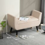 Banquette de luxe banc rembourr� avec espace de rangement accoudoirs banc coffre polyester velout� bois ...