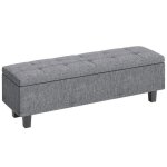 Banquette avec rangement banquette rembourr�e avec aspect lin pieds en bois canap� - lit moderne dans ...