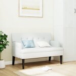 Banquette salon / banc avec dossier blanc 112x655x75 cm similicuir newneuf5525287