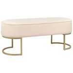Banquette en velours cr�me milry