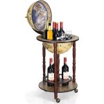 Goplus meuble range bouteille mobile avec rangement ferm et etagre ouverte - 45x45x88cm brun