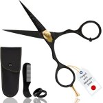 Barbe moustache ciseaux barber peigne en acier japonais tui de transport coupe forg  la main bord ...