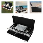 Barbecue de camping pliant - barbecue extrieur  gaz portable - cuisinire de camping  3 brleurs - ...