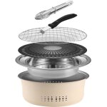 Barbecue � charbon de bois portable en acier inoxydable 267 cm antiadh�sif rond barbecue ou casserole ...