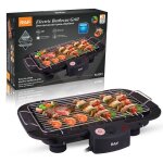 Barbecue lectrique 2000 w 5 niveaux de rglage de la tempratur nettoyage facile bac  eau rduction ...