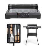 Barbecue lectrique - non spcifi - 2200w - 2 en 1 - noir et rouge - surface 395 x 24 cm