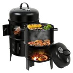 Barbecue fumoir de bois baril de fumeur avec thermom�tre baril de fumeur 3 en 1 pour f�tes de cuisine ...